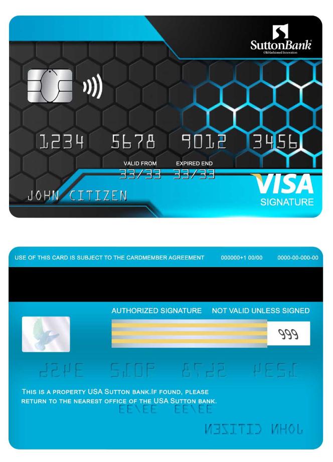USA Sutton bank signature card